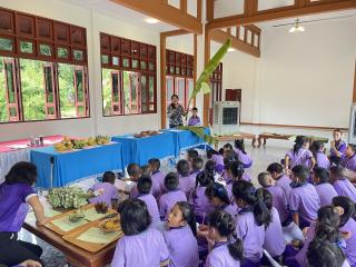 55. พิพิธภัณฑสถานจังหวัดกำแพงเพชร เฉลิมพระเกียรติได้ให้ความร่วมมือกับโรงเรียนสาธิตฯจัดกิจกรรมเรียนรู้นอกสถานที่ หน่วยบูรณาการแหล่งเรียนรู้ในท้องถิ่น เรื่องกล้วย ให้กับนักเรียนชั้นประถมศึกษาปีที่ 3-4